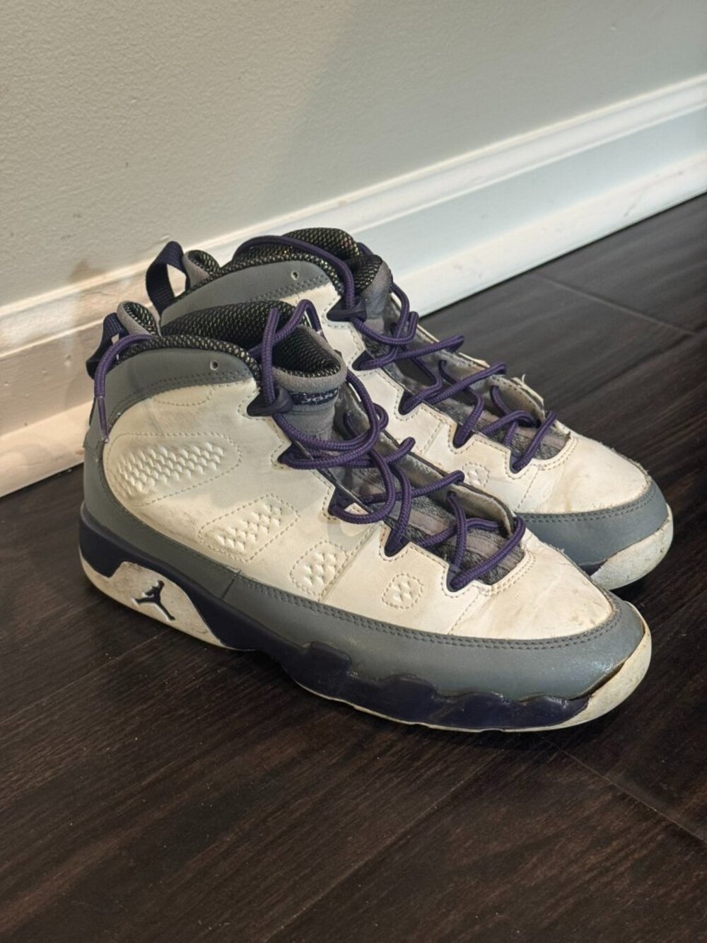 Girls Nike Air Jordan 9 Imperial Purple Retro (Size 3Y)